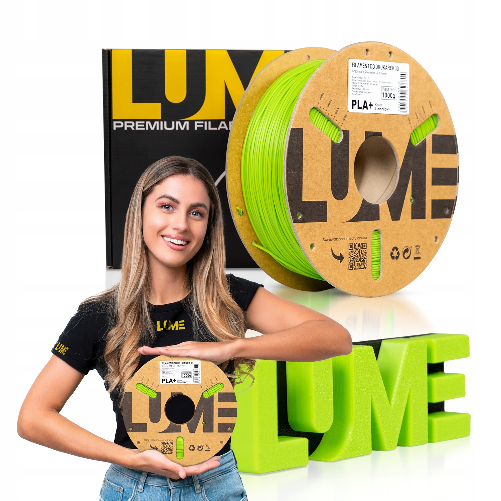 Filament null PLA Plus Zielony (GREEN)