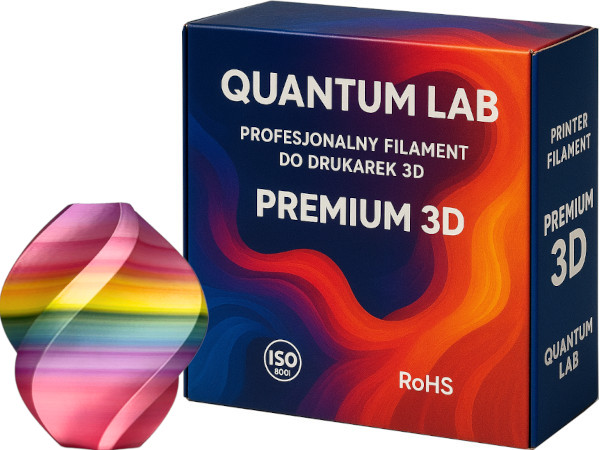 Filament Quantum PLA Plus  Tęczowy Jedwabny (RAINBOW SILK)