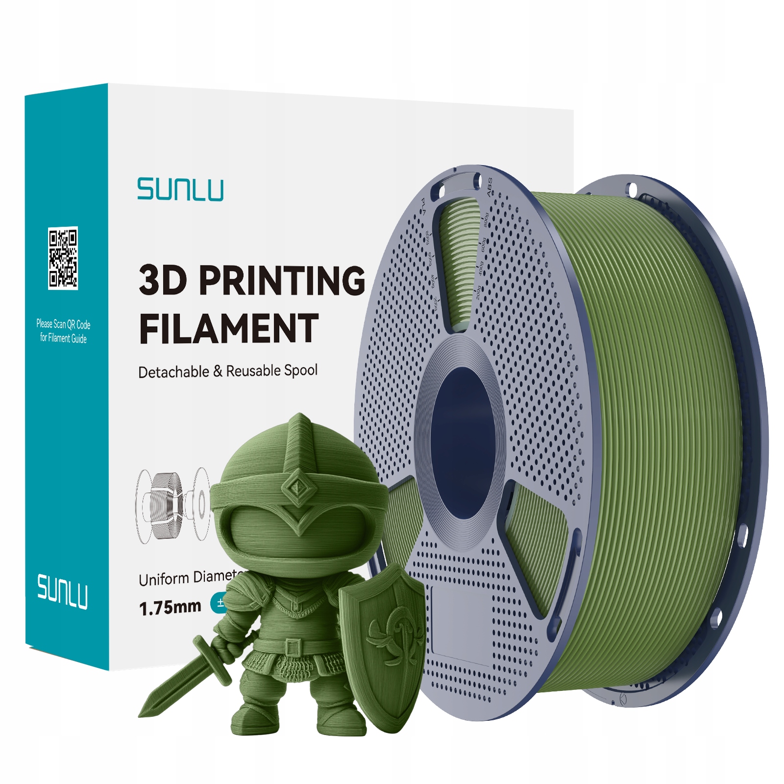 Filament SUNLU PLA Zielony (GREEN)