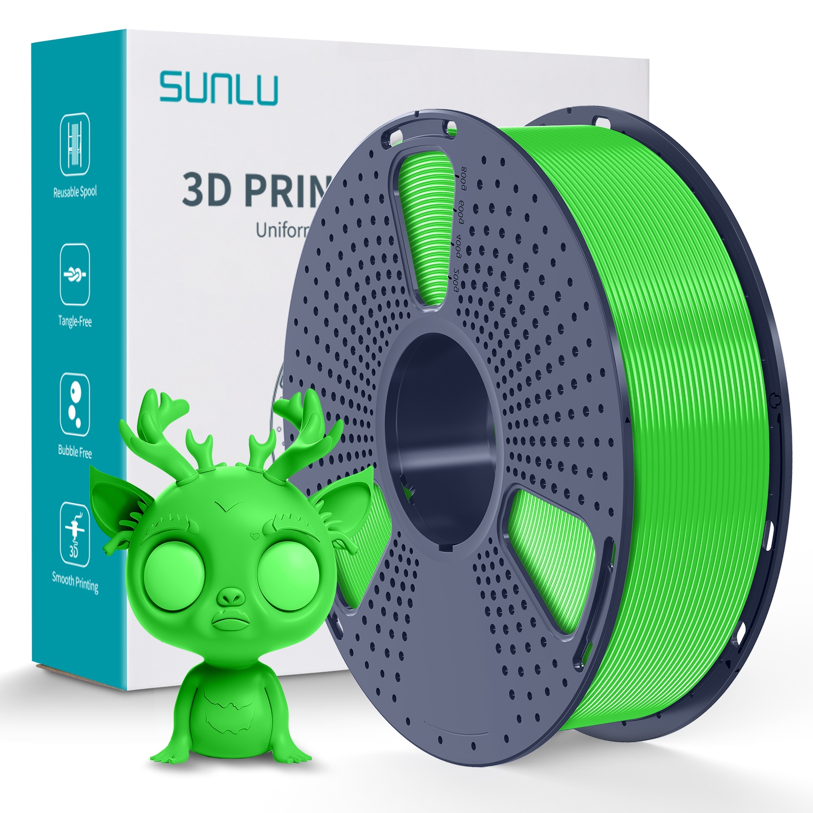 Filament SUNLU PLA Plus Zielony (GREEN)