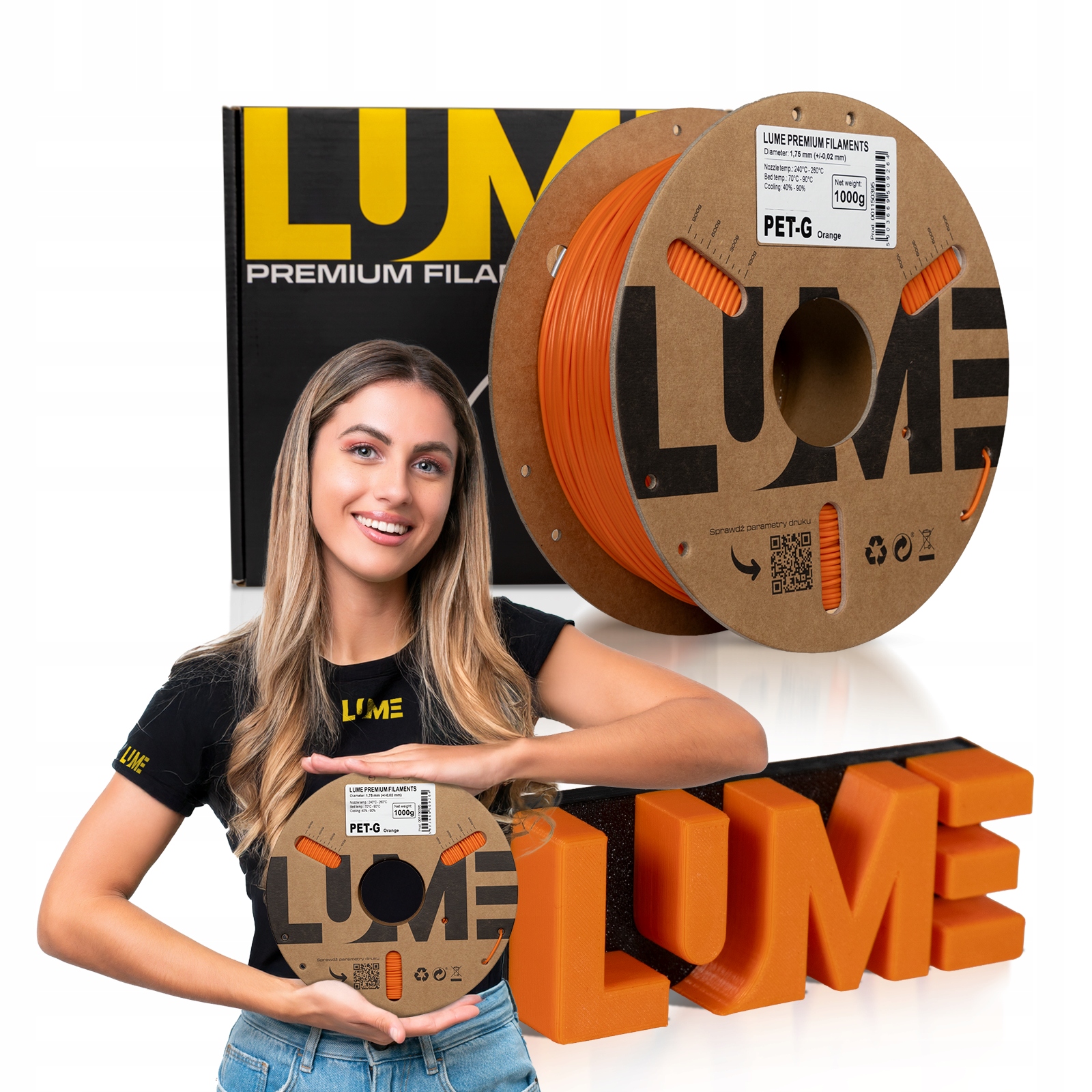 Filament LUME PETG Pomarańczowy (ORANGE)