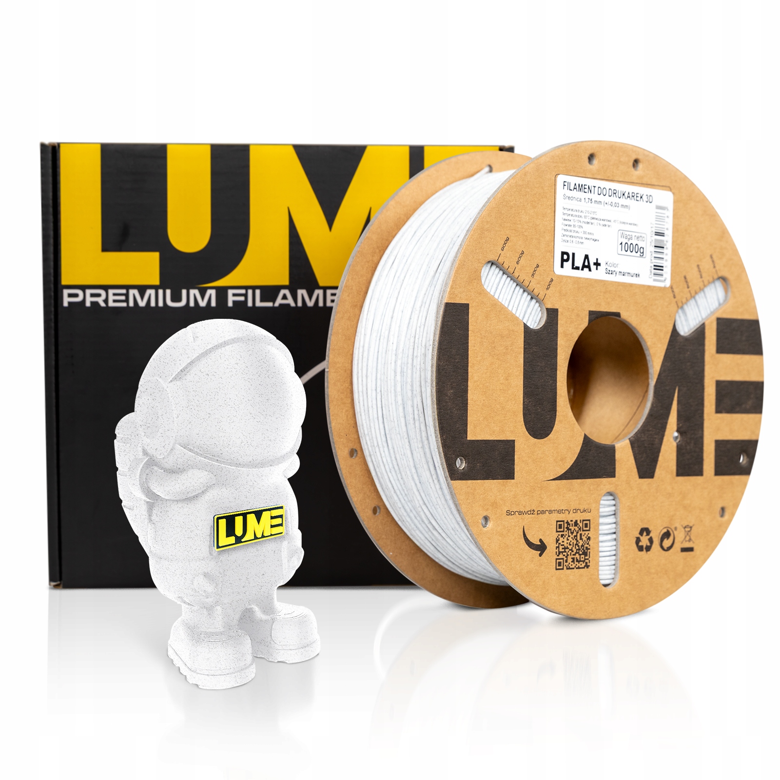 Filament null PLA Plus Szary Teksturowany (GRAY TEXTURED)