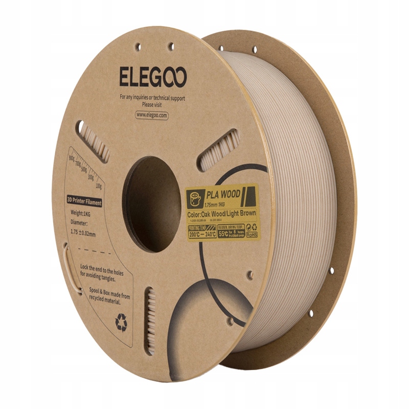 Filament Elegoo PLA Brązowy Drewniany (BROWN WOOD)