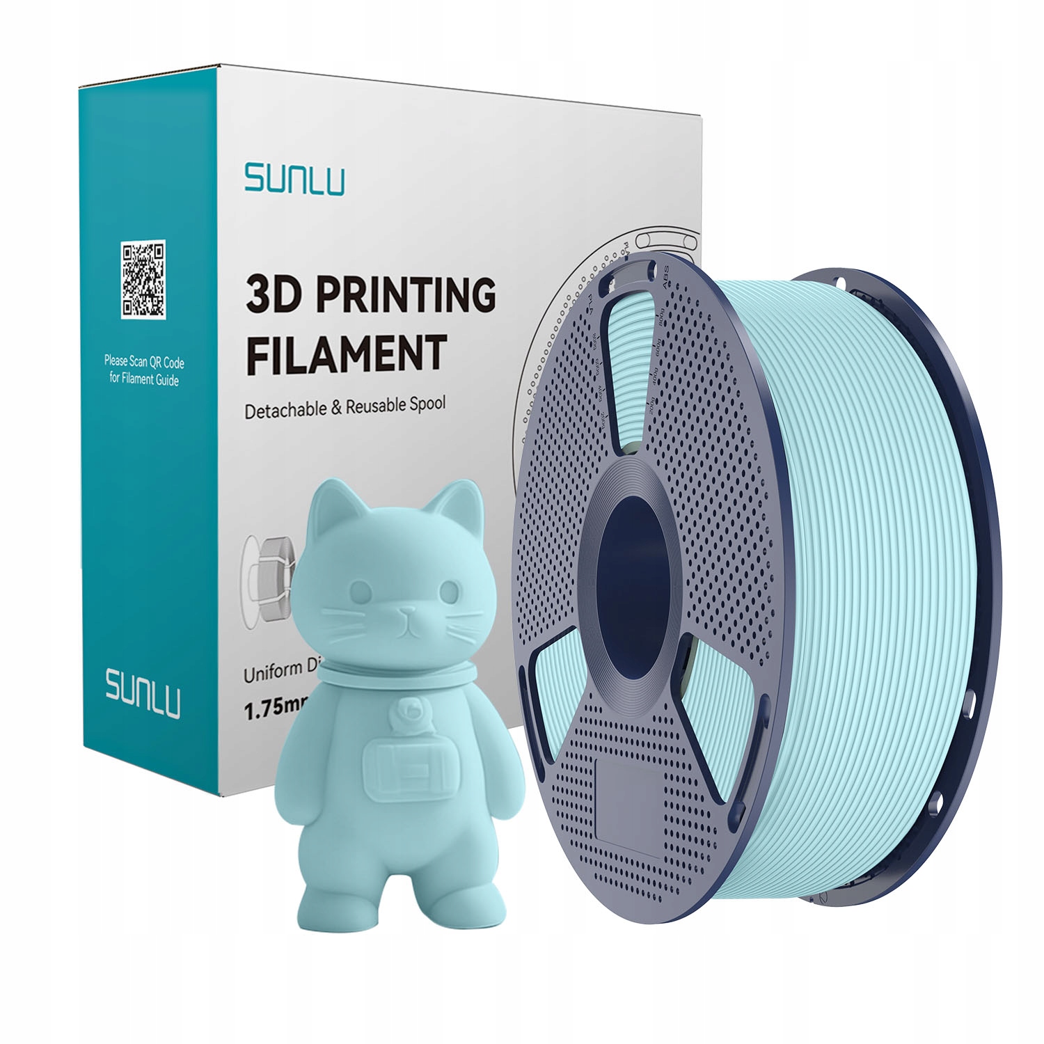 Filament SUNLU PLA Niebieski Matowy (BLUE MATTE)