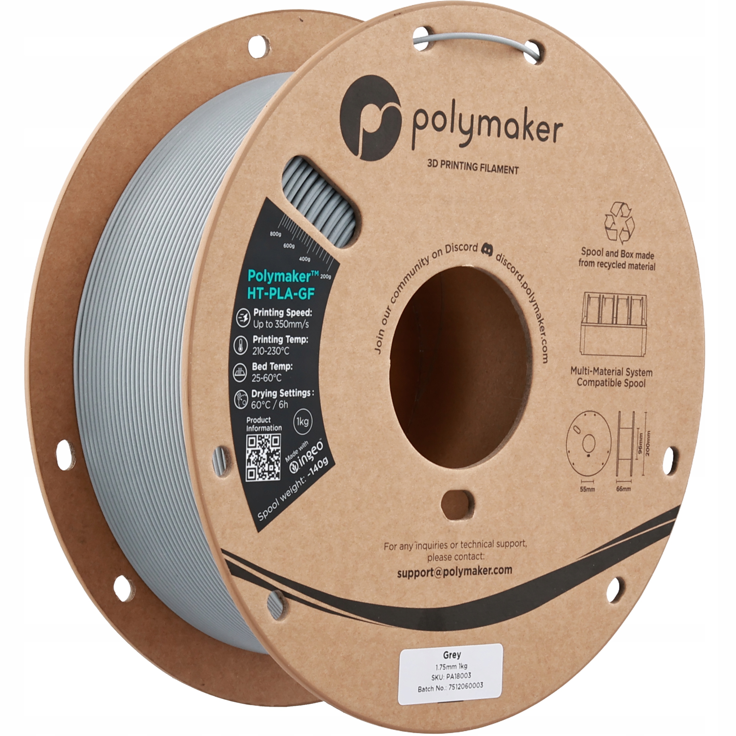 Filament Polymaker PLA Szary (GRAY)