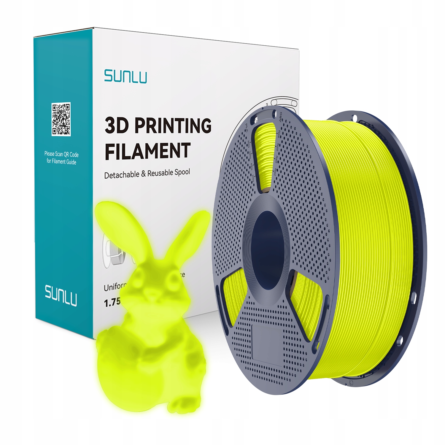 Filament SUNLU PLA Żółty Świecący w ciemności (YELLOW GLOW)