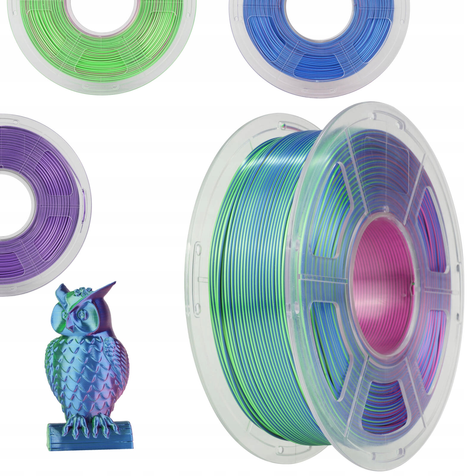 Filament SUNLU PLA Plus  Tęczowy Jedwabny (RAINBOW SILK)