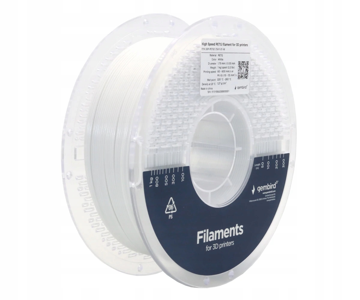 Filament Gembird PETG High-Speed Biały (WHITE)