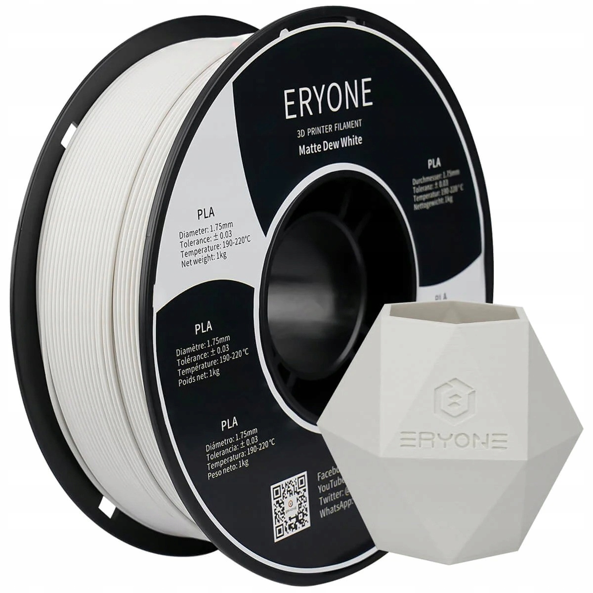 Filament null PLA Biały Matowy (WHITE MATTE)