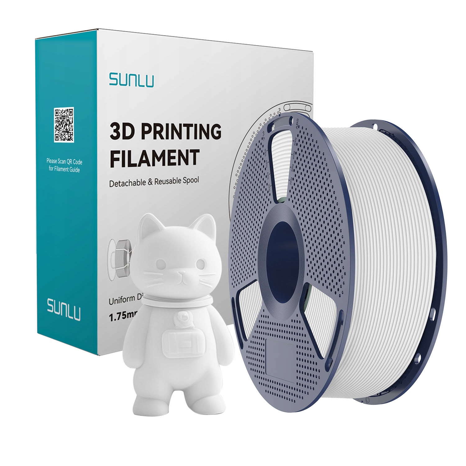 Filament SUNLU PLA Biały Matowy (WHITE MATTE)