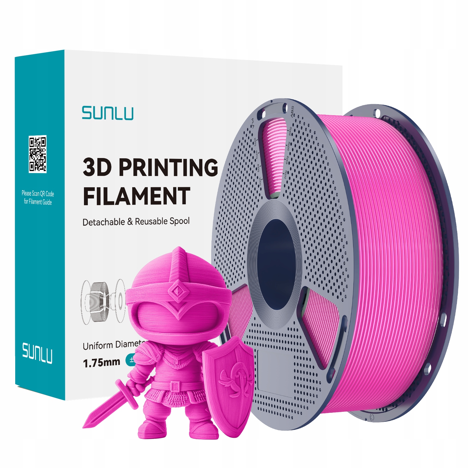 Filament SUNLU PLA Plus High-Speed Różowy (PINK)