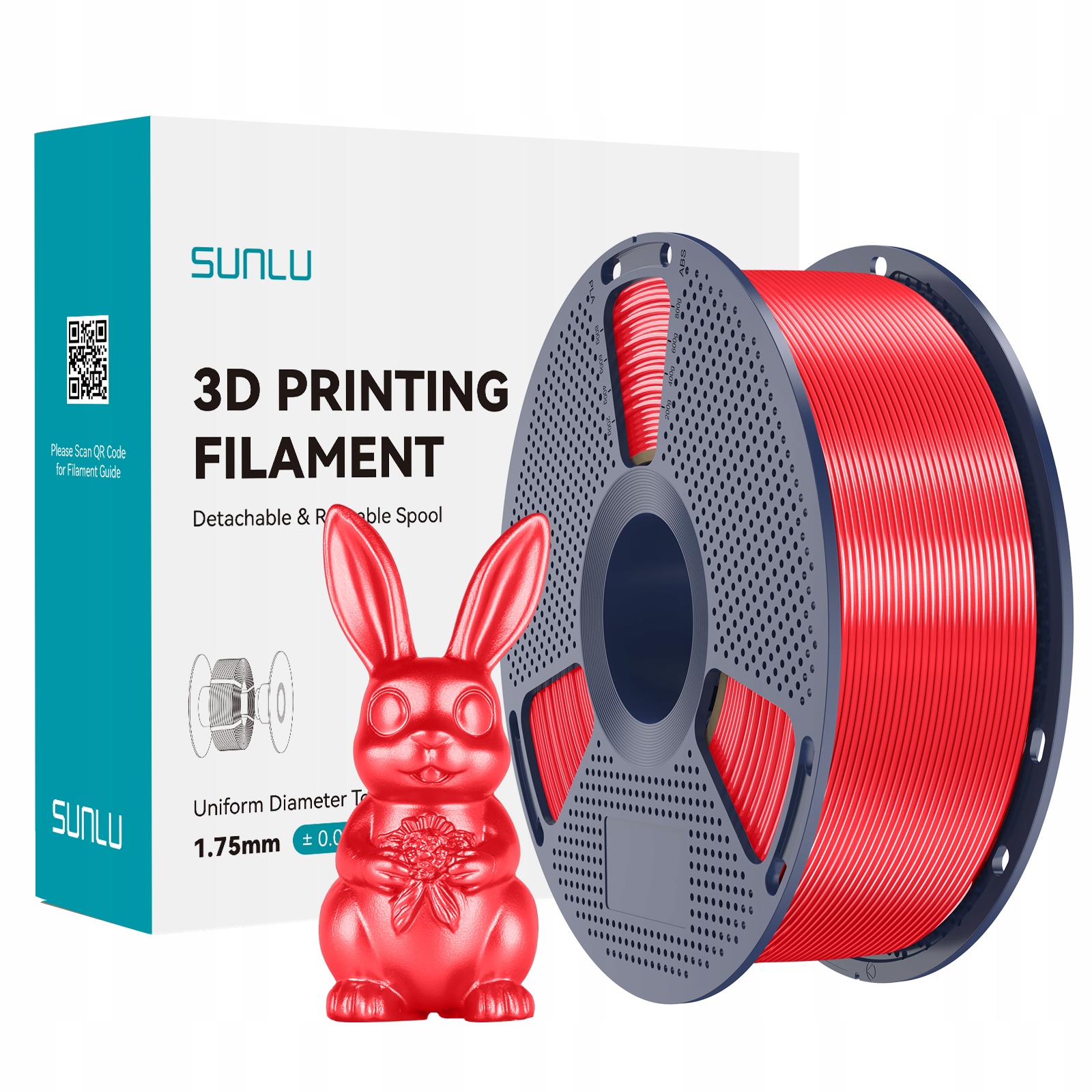 Filament SUNLU PLA Plus Czerwony Jedwabny (RED SILK)