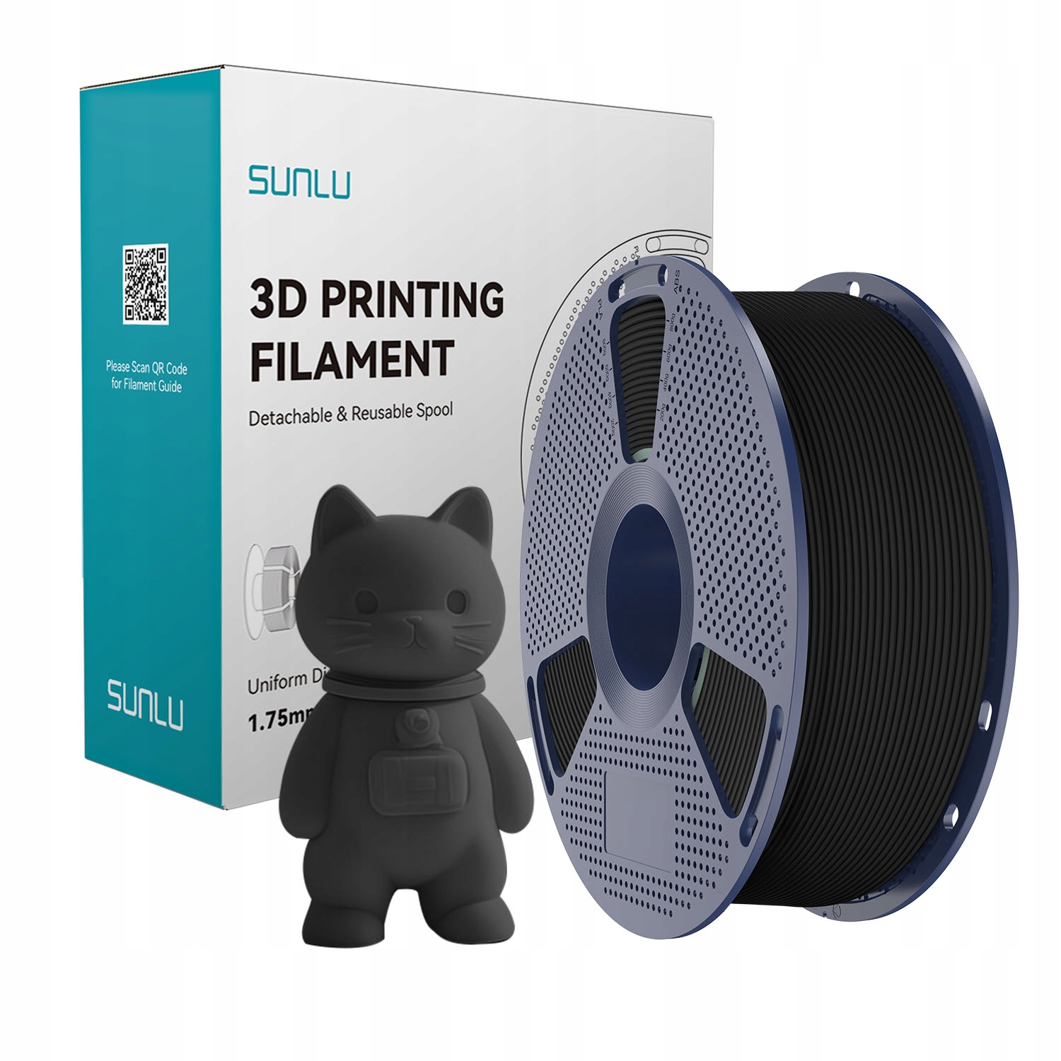 Filament SUNLU PLA High-Speed Czarny Matowy (BLACK MATTE)