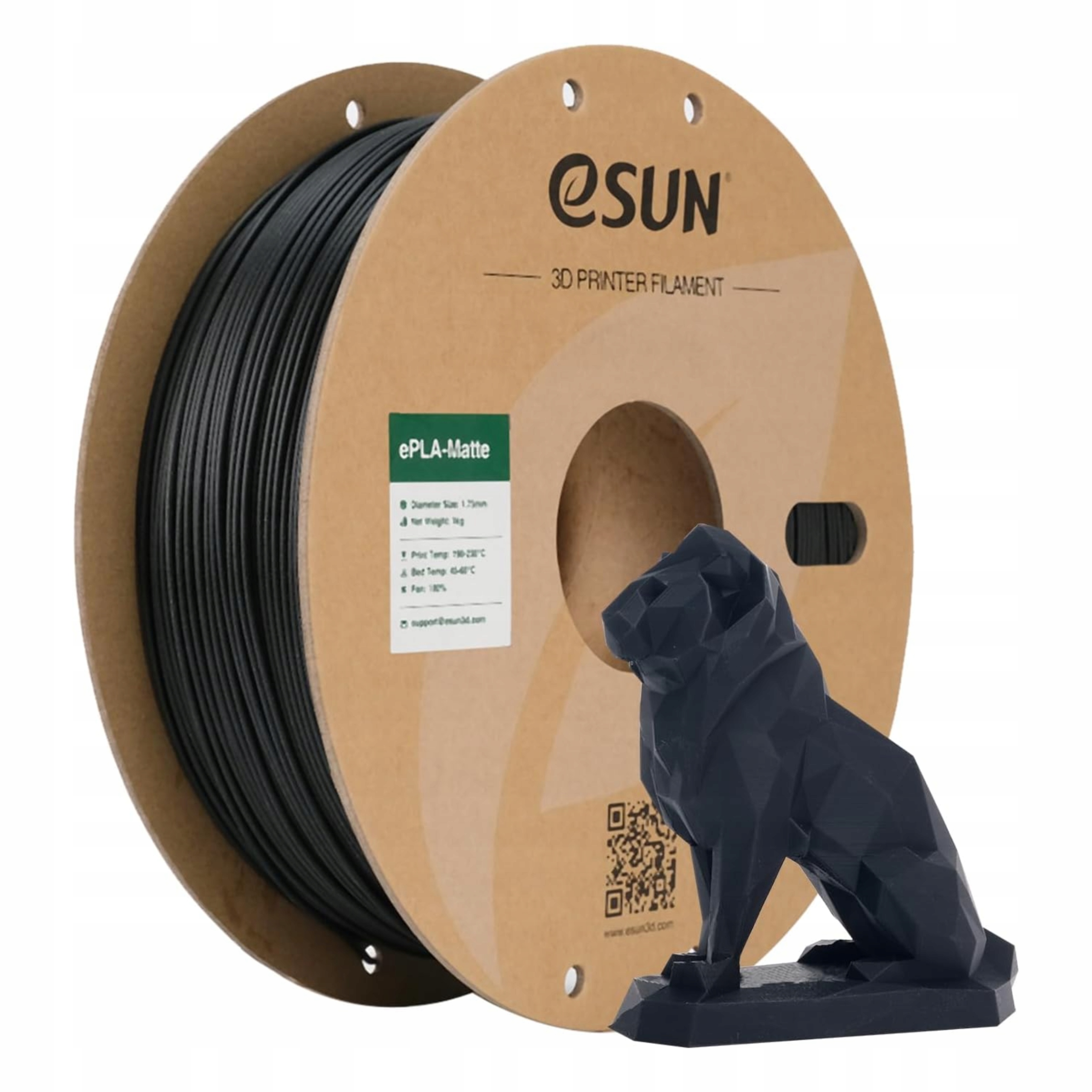 Filament eSUN PLA Czarny Matowy (BLACK MATTE)