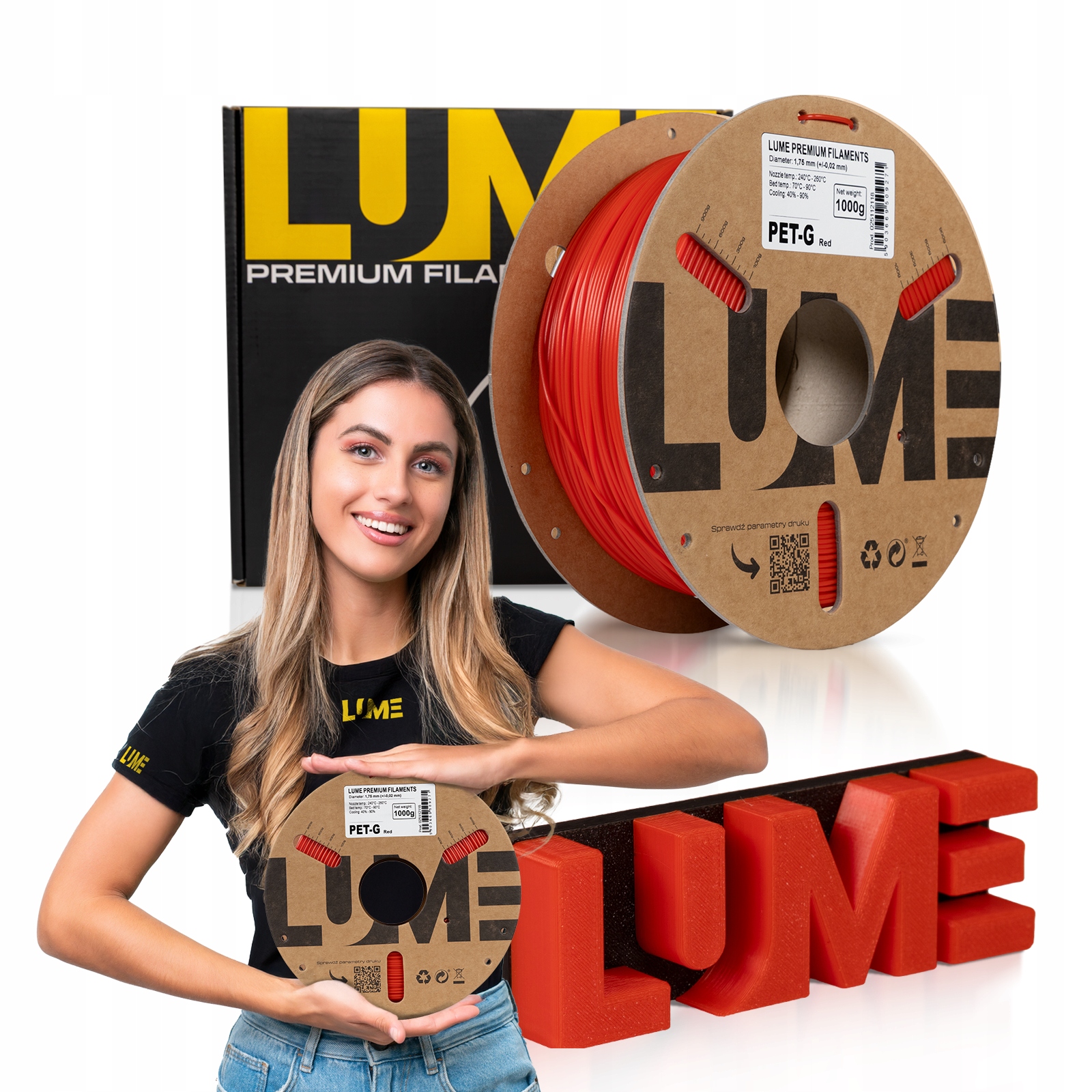 Filament LUME PETG Czerwony (RED)