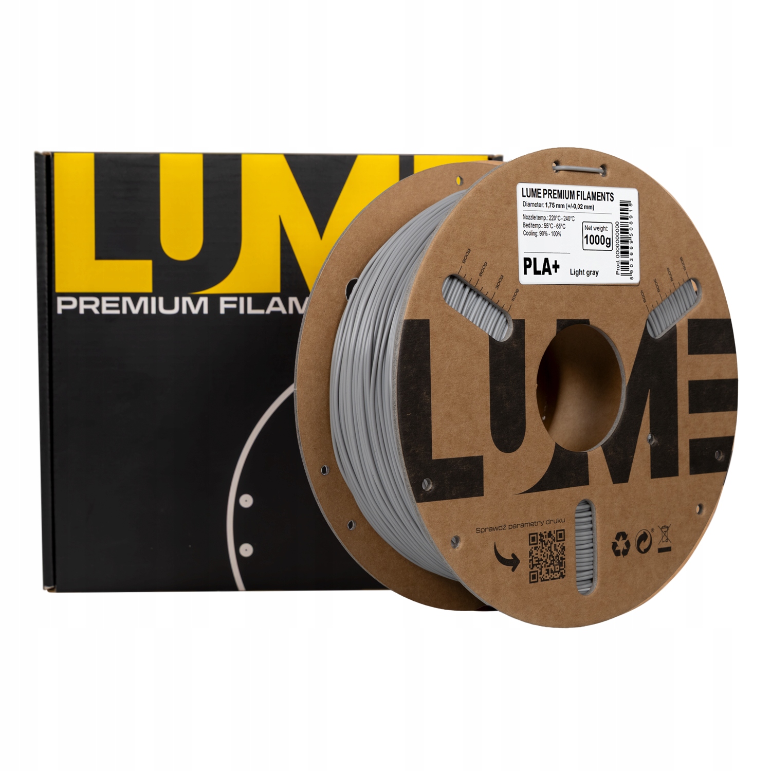 Filament LUME PLA Plus Szary (GRAY)