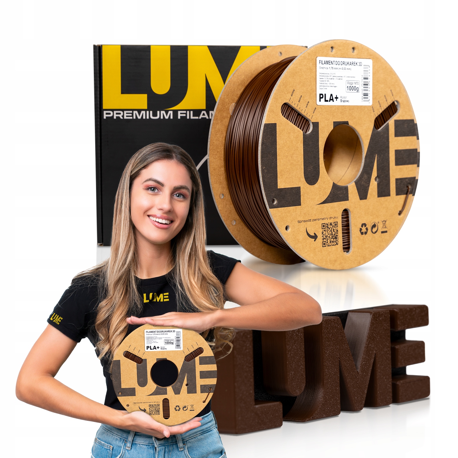 Filament null PLA Plus Brązowy (BROWN)