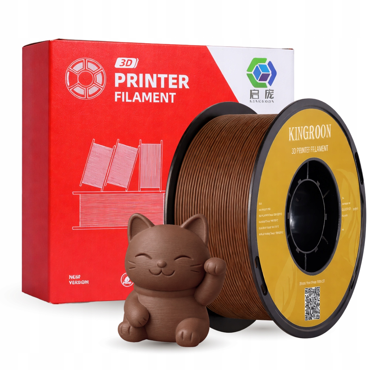 Filament Kingroon PLA Brązowy Matowy (BROWN MATTE)