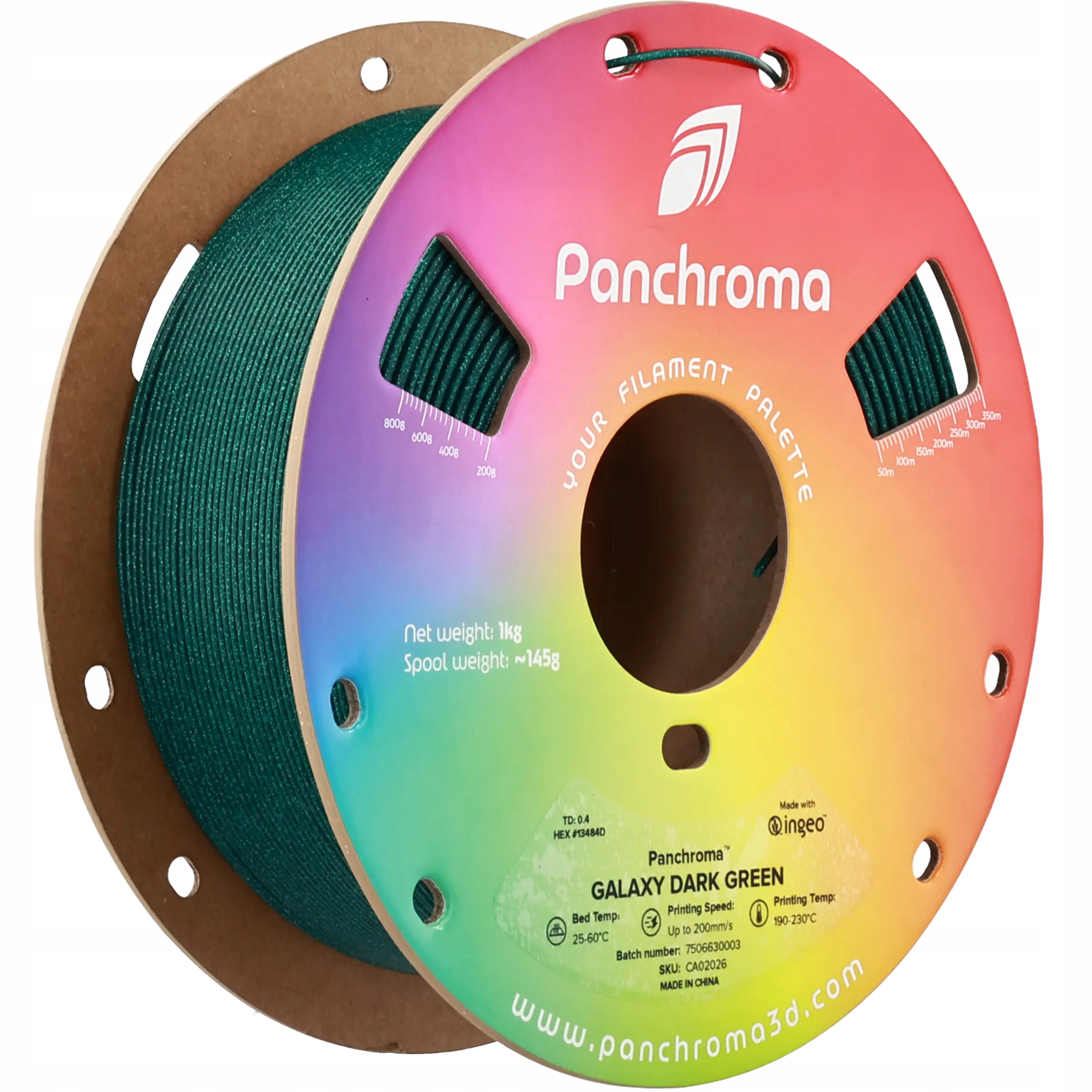 Filament Polymaker PLA Zielony Brokatowy/Mieniący (GREEN GLITTER)