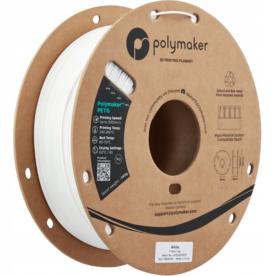 Filament Polymaker PETG Biały (WHITE)
