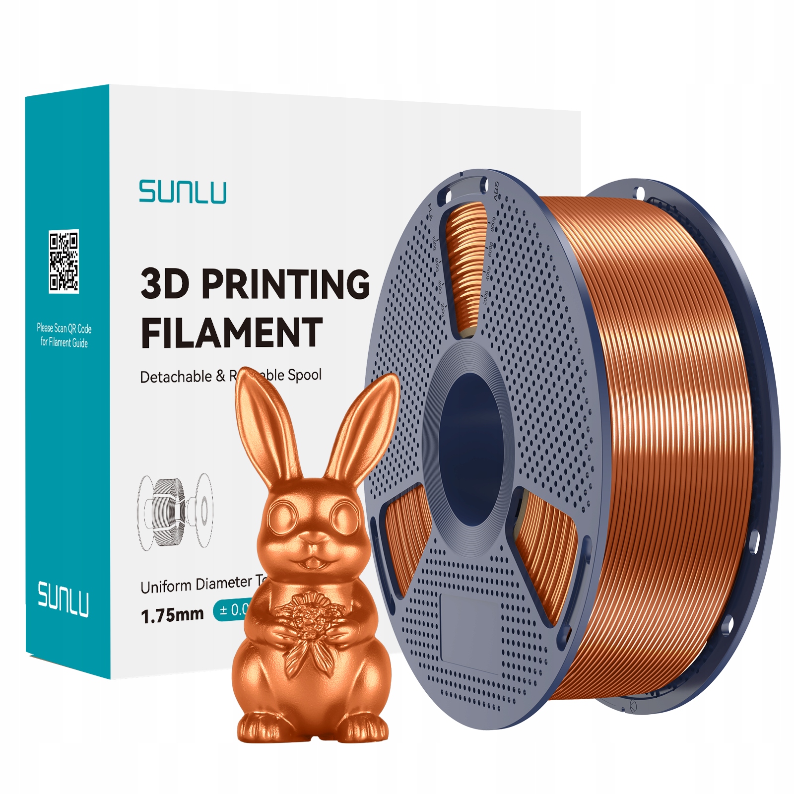 Filament SUNLU PLA Plus Pomarańczowy Jedwabny (ORANGE SILK)