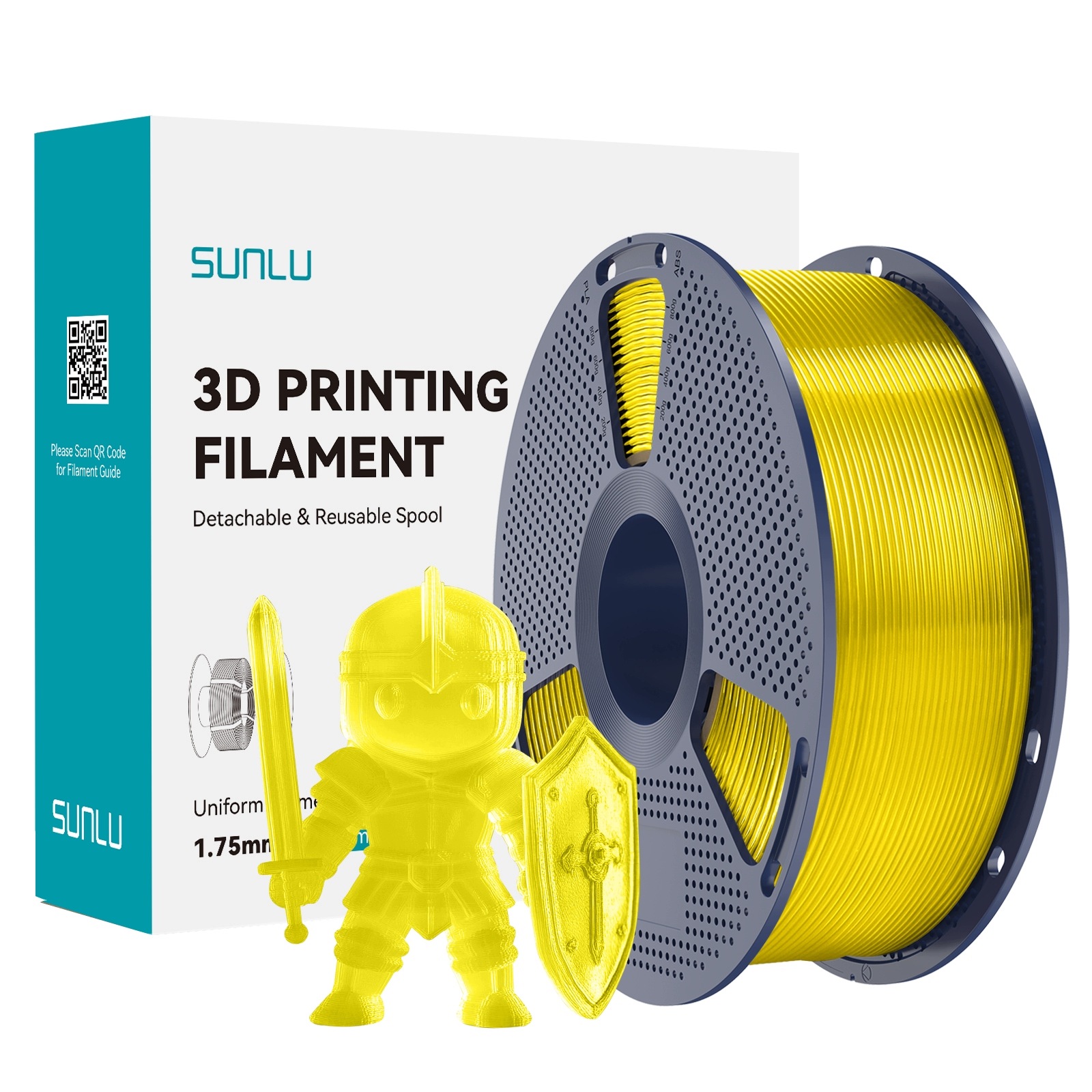 Filament SUNLU PLA Plus Żółty Przezroczysty (YELLOW TRANSPARENT)