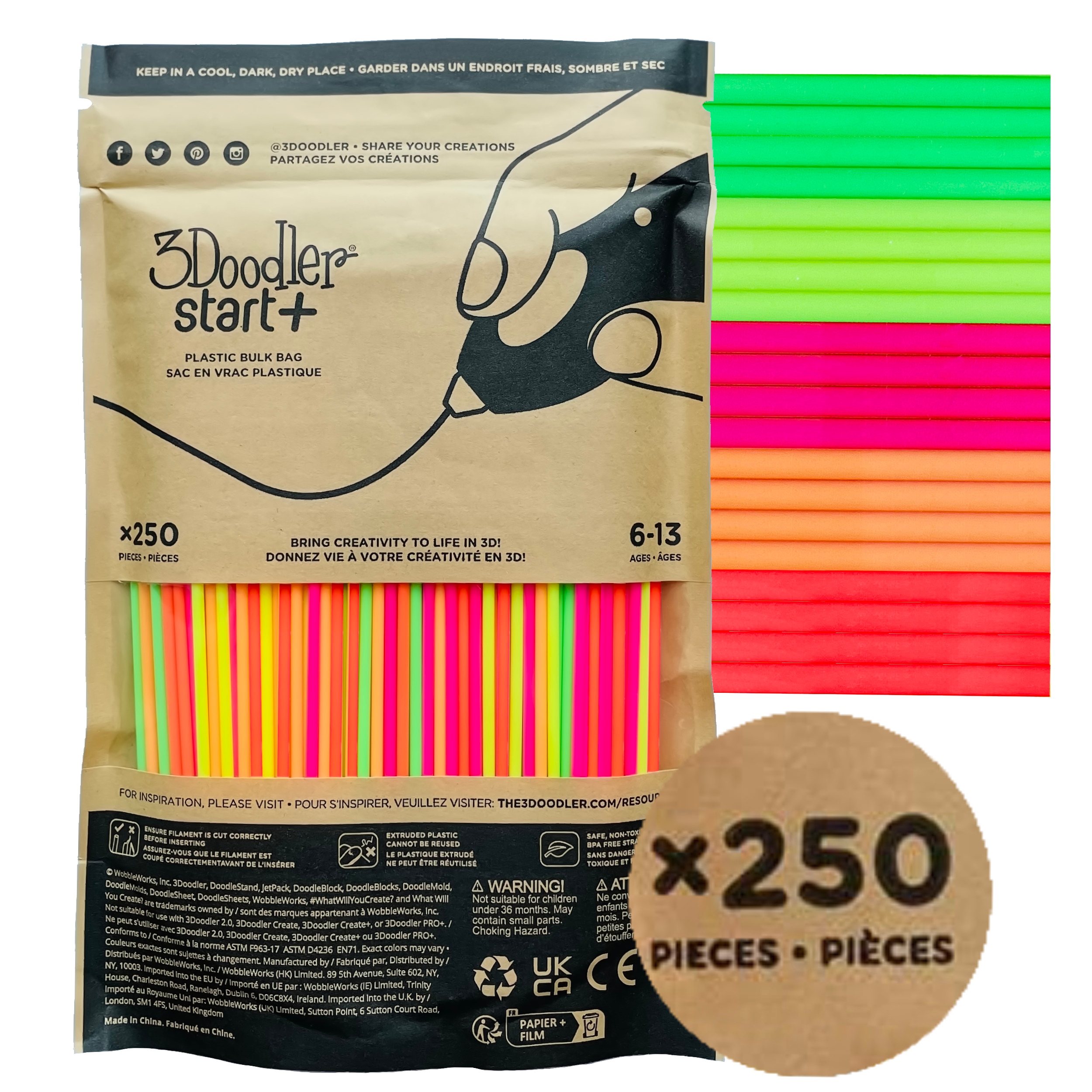 Filament 3Doodler PLA  Tęczowy (RAINBOW)
