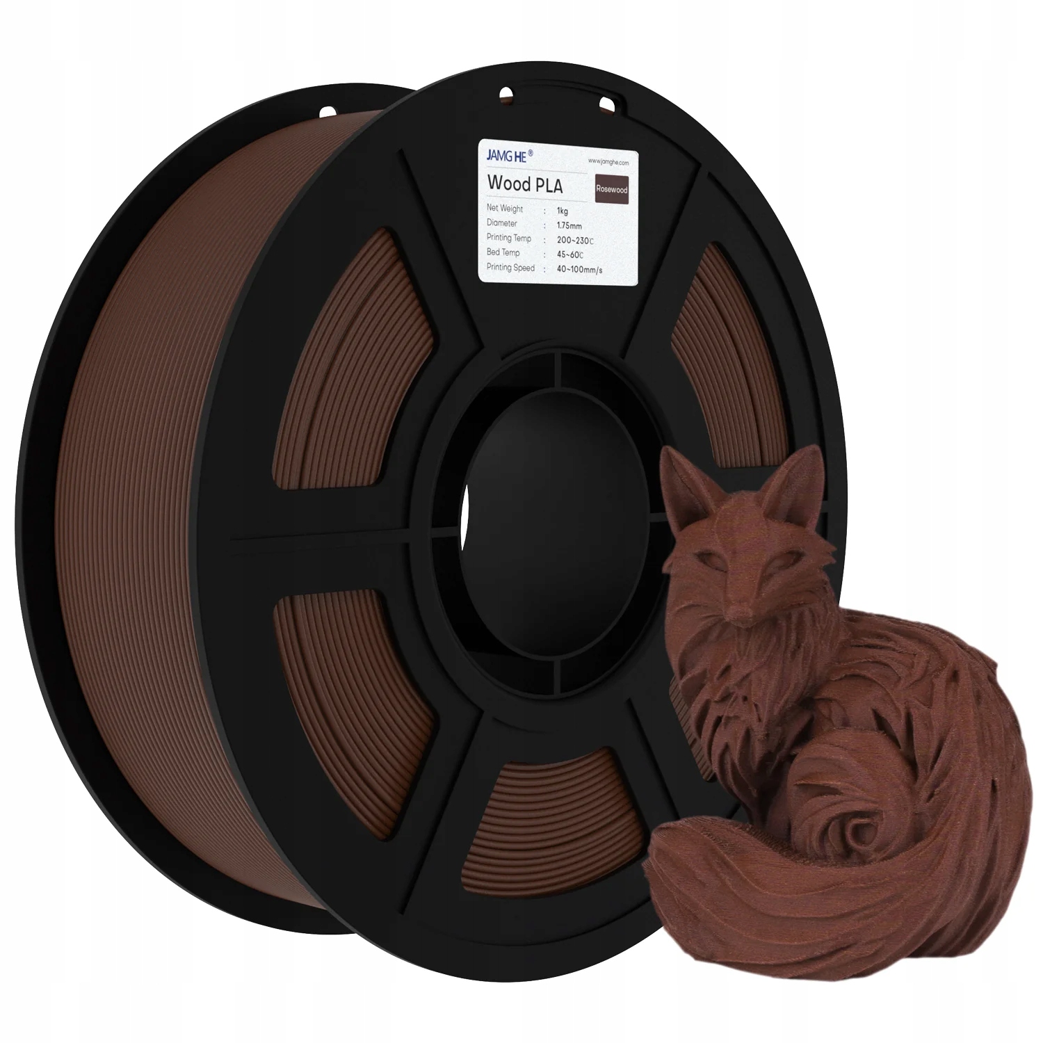 Filament Jamg He PLA Plus Brązowy Drewniany (BROWN WOOD)