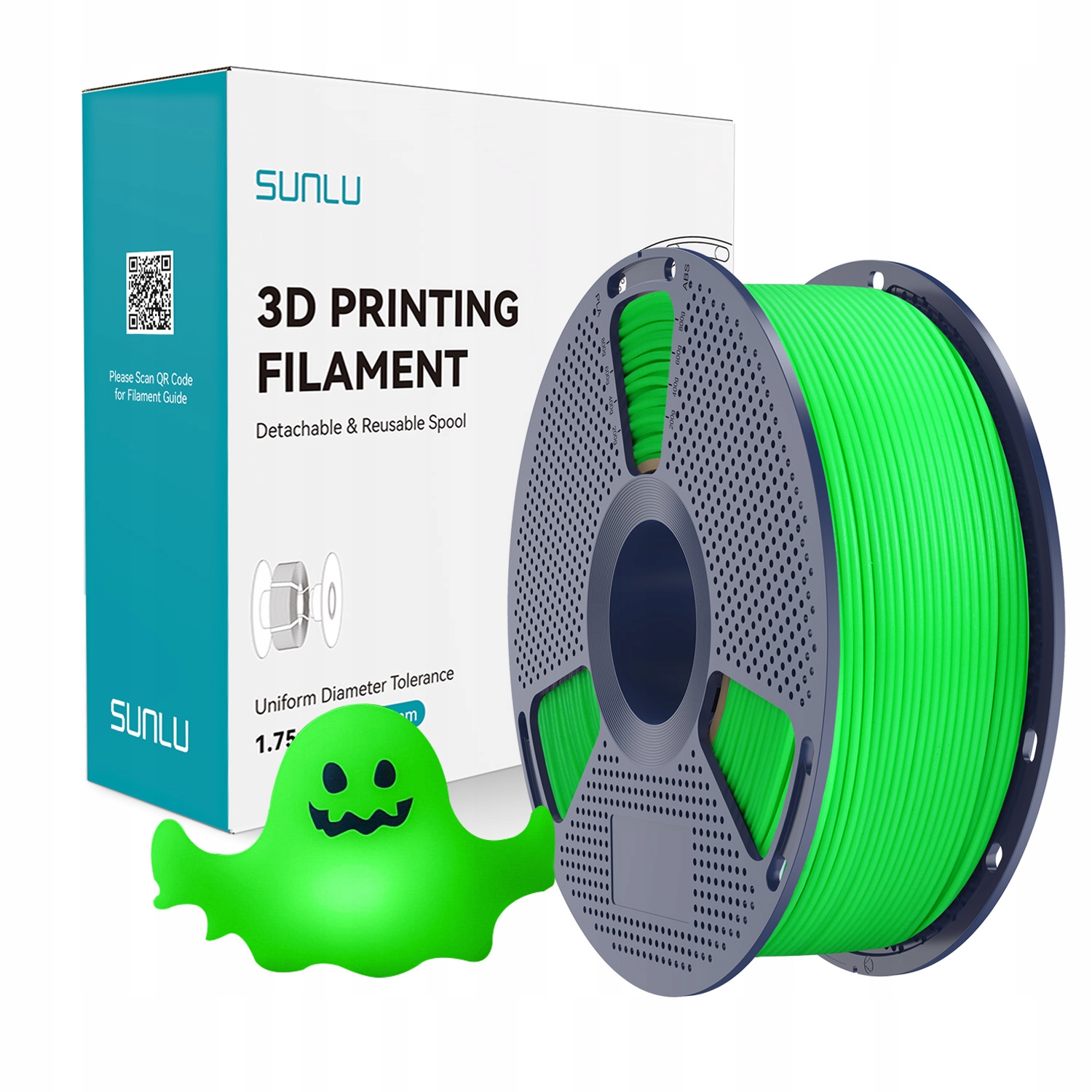 Filament SUNLU PLA Zielony Świecący w ciemności (GREEN GLOW)