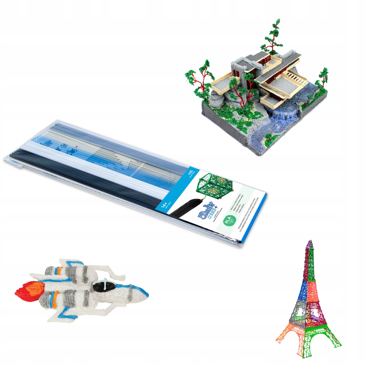 Filament 3Doodler PLA  Tęczowy (RAINBOW)