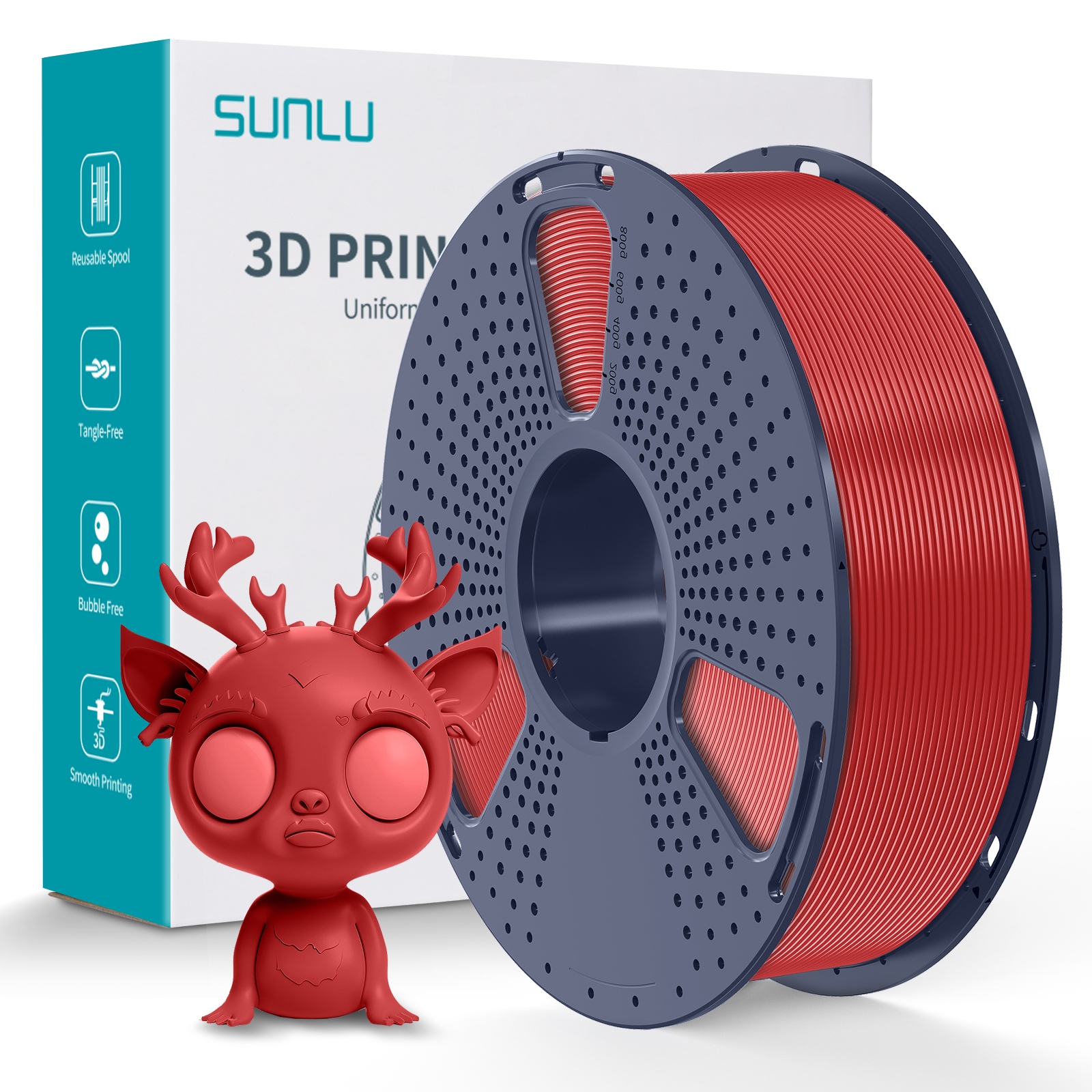 Filament SUNLU PLA Plus Czerwony (RED)