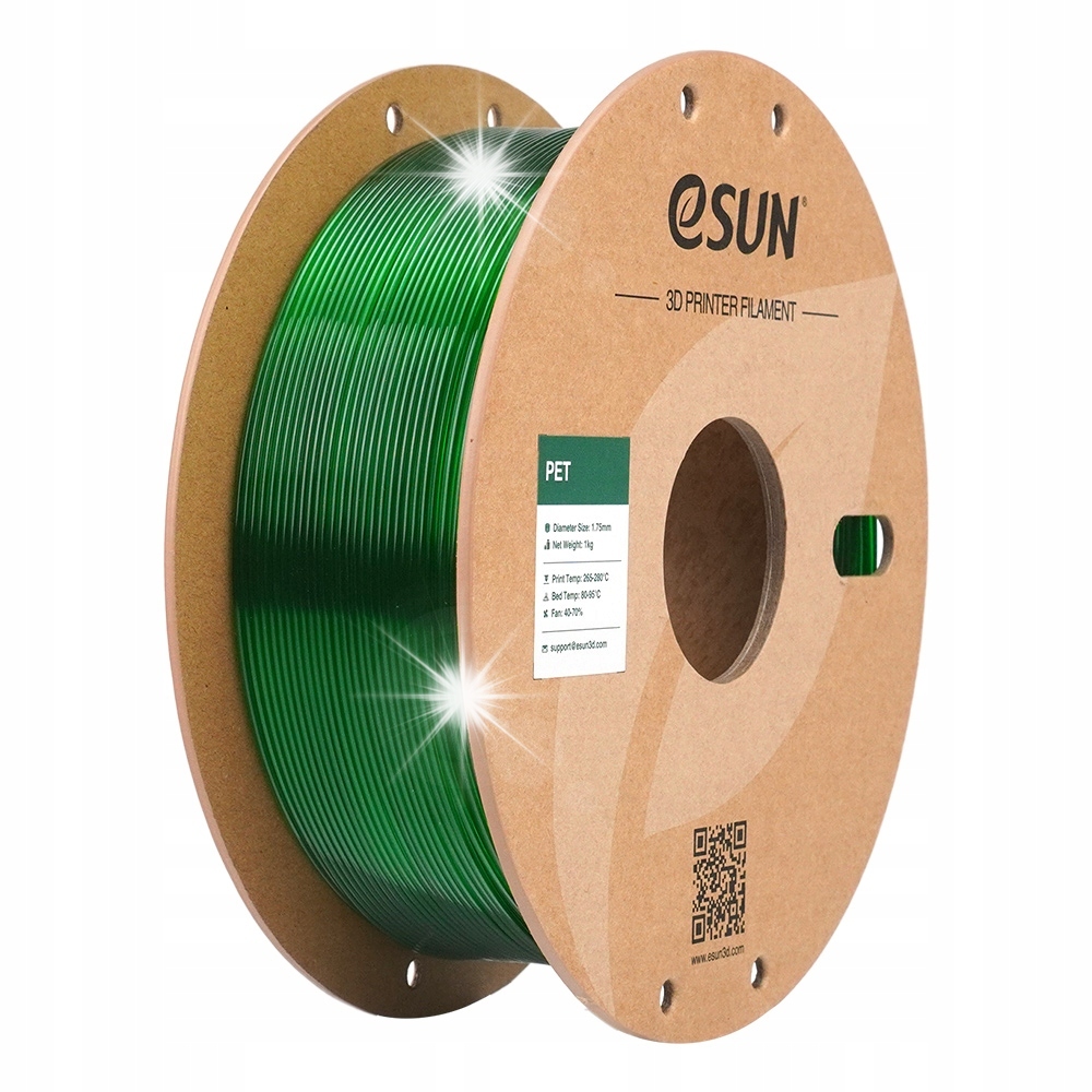 Filament eSUN PET Zielony Przezroczysty (GREEN TRANSPARENT)