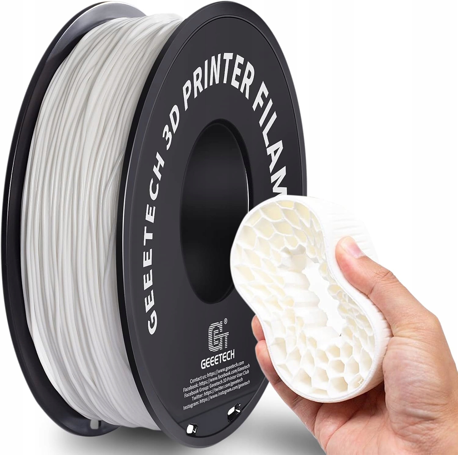 Filament GEEETECH TPU Biały (WHITE)
