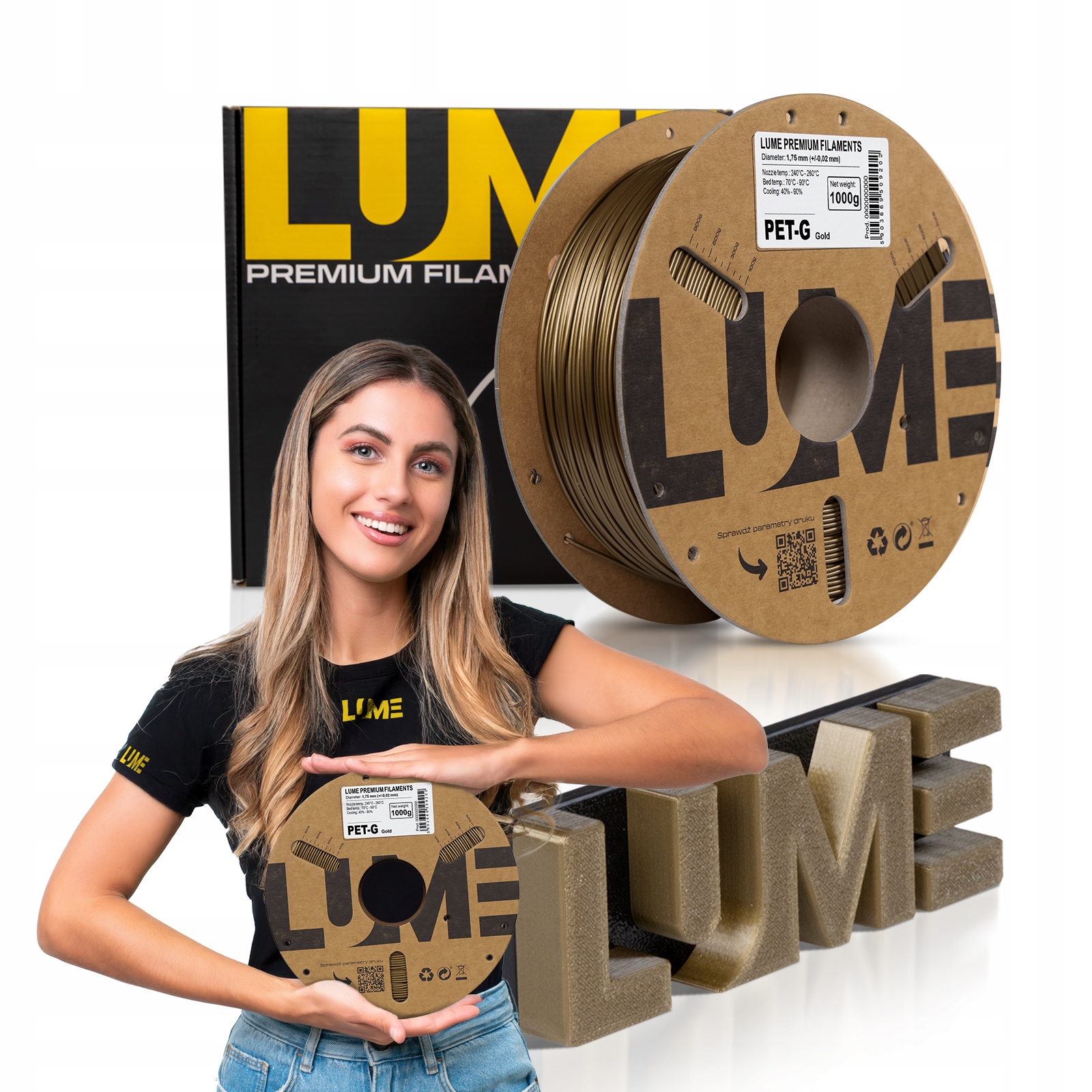 Filament LUME PETG Złoty (GOLD)