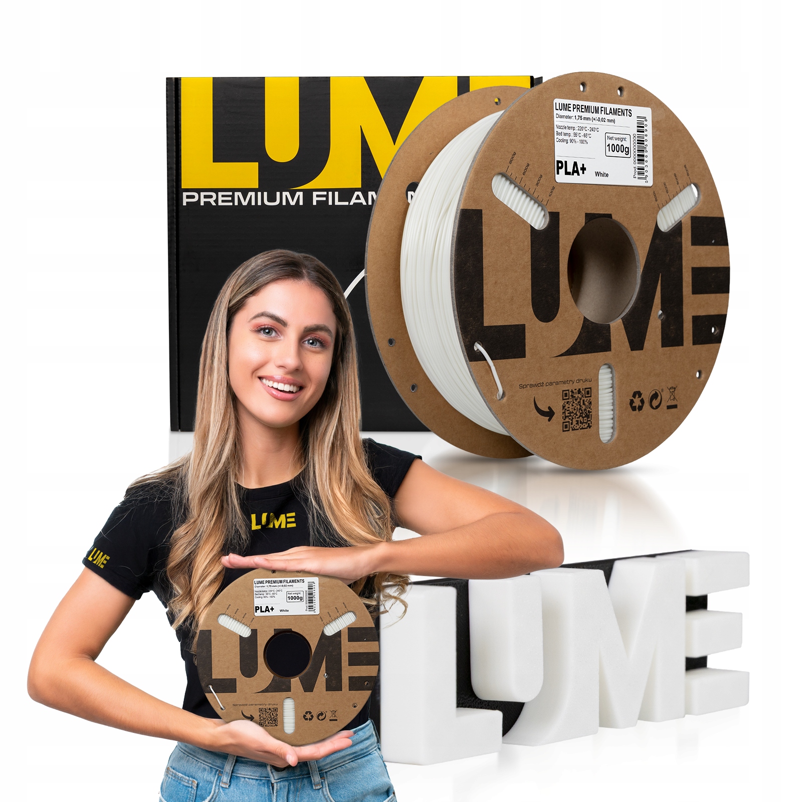 Filament LUME PLA Plus Biały (WHITE)