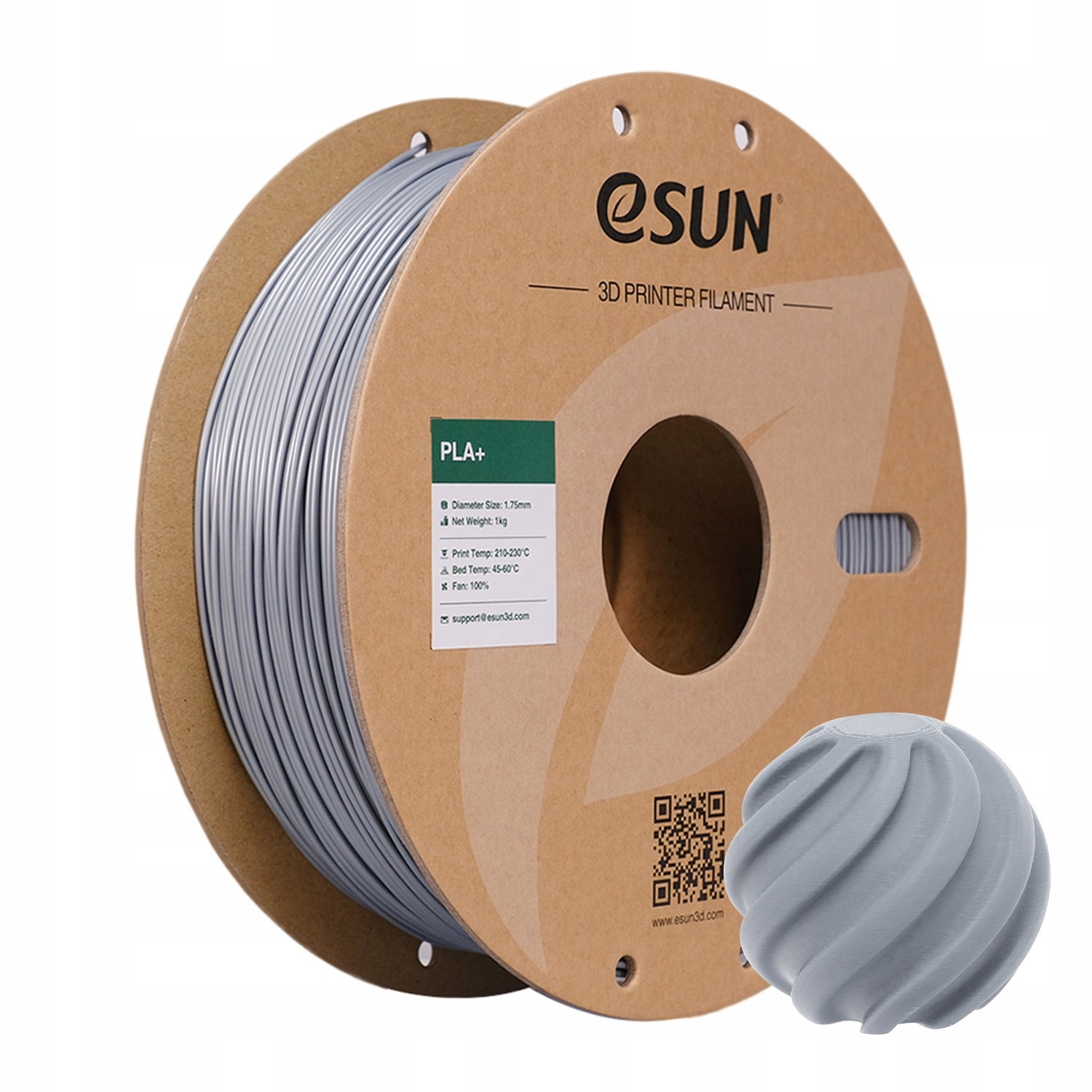 Filament eSUN PLA Plus Srebrny (SILVER)