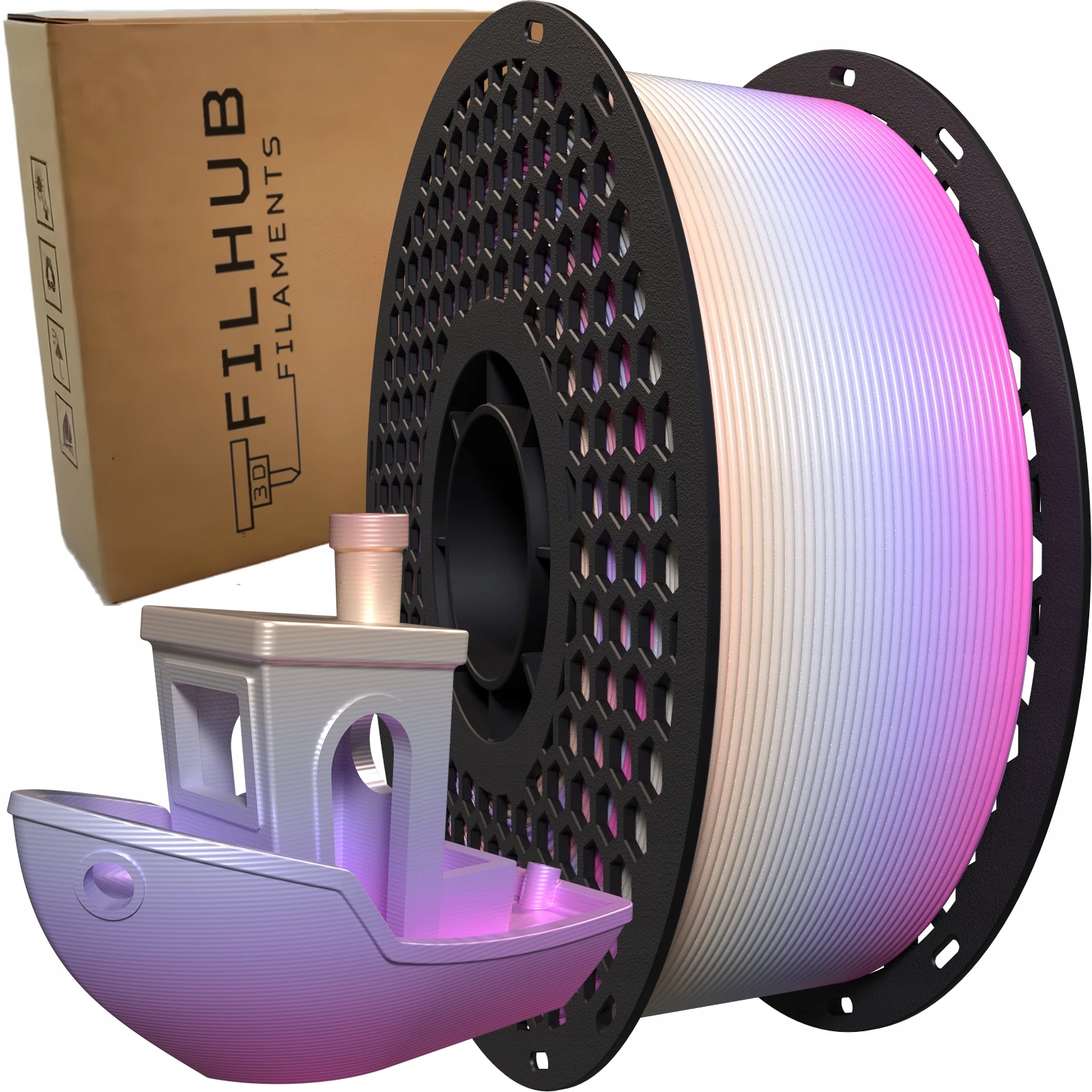 Filament FilHub PLA  Tęczowy Jedwabny (RAINBOW SILK)