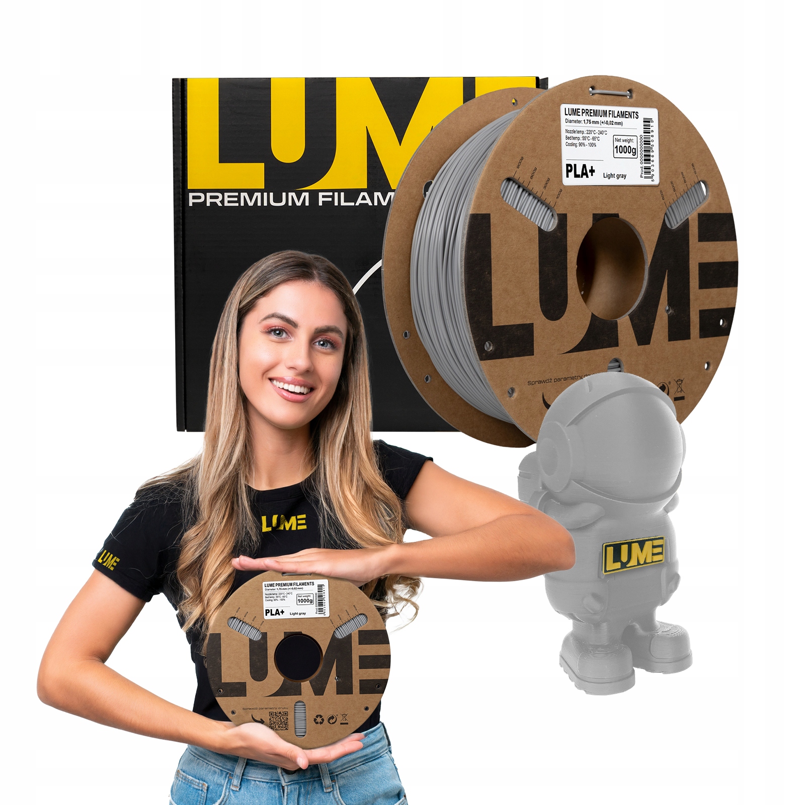 Filament LUME PLA Plus Szary (GRAY)