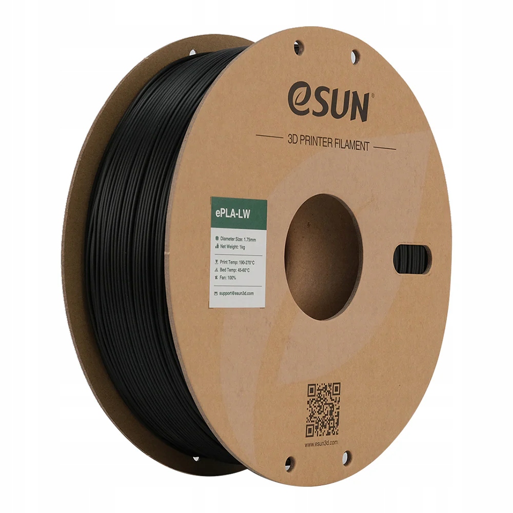 Filament eSUN PLA-LW Czarny Matowy (BLACK MATTE)