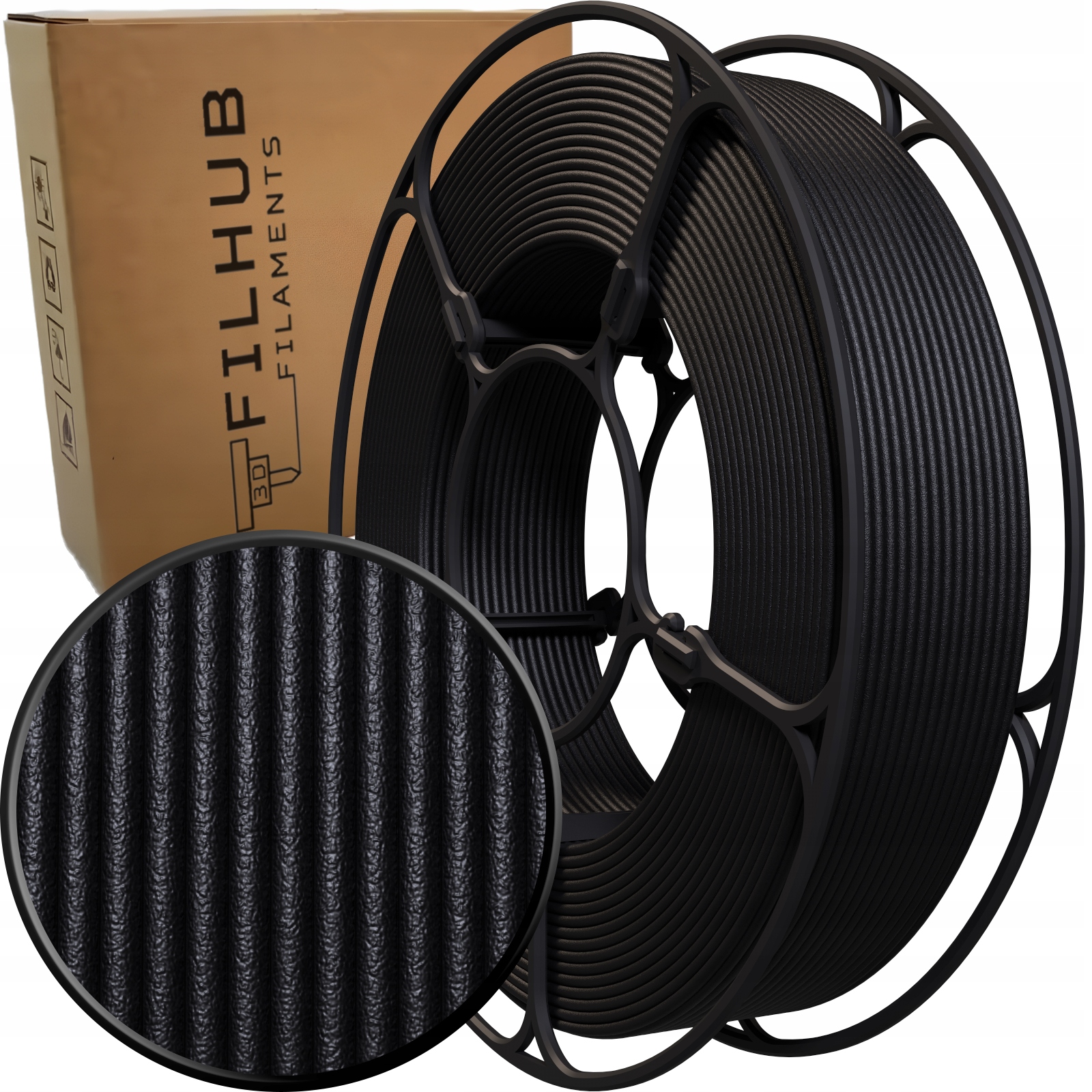 Filament FilHub PLA-CF Czarny (BLACK)