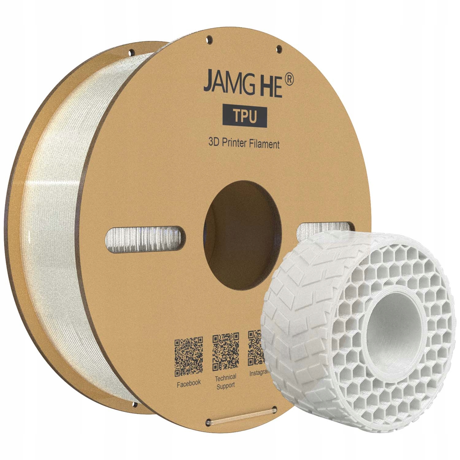 Filament Jamg He TPU High-Speed Naturalny Przezroczysty (NATURAL TRANSPARENT)