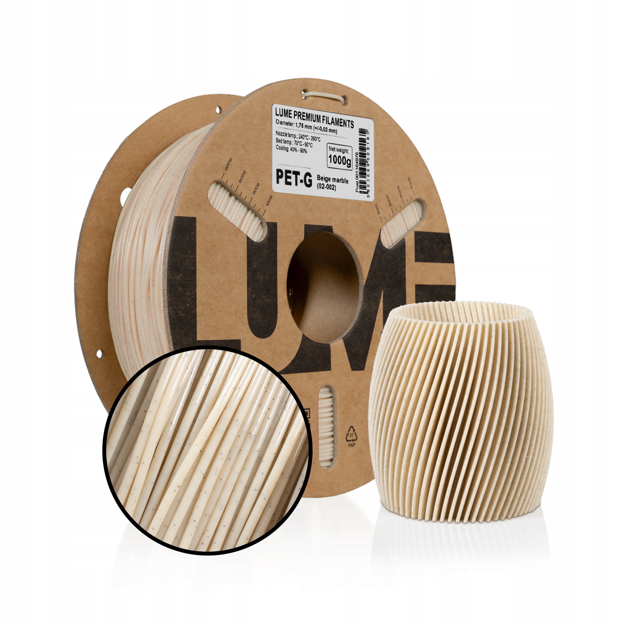 Filament LUME PETG Brązowy Teksturowany (BROWN TEXTURED)