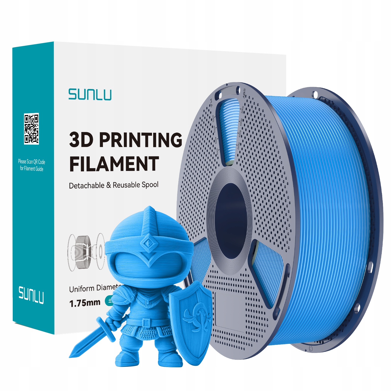 Filament SUNLU PLA Plus Niebieski (BLUE)