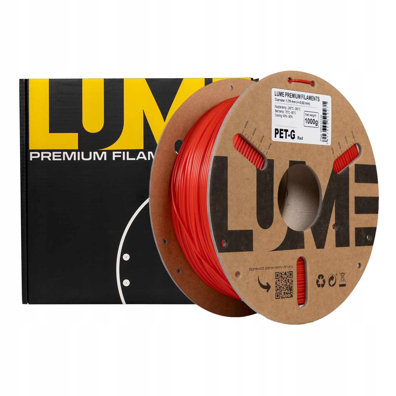 Filament LUME PETG Czerwony (RED)