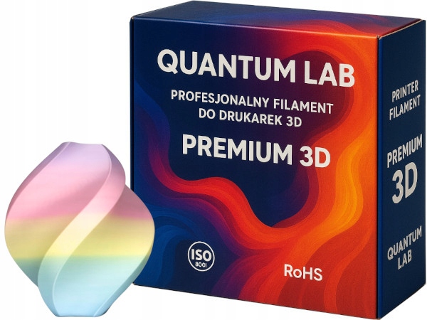 Filament Quantum PLA Plus  Tęczowy Jedwabny (RAINBOW SILK)