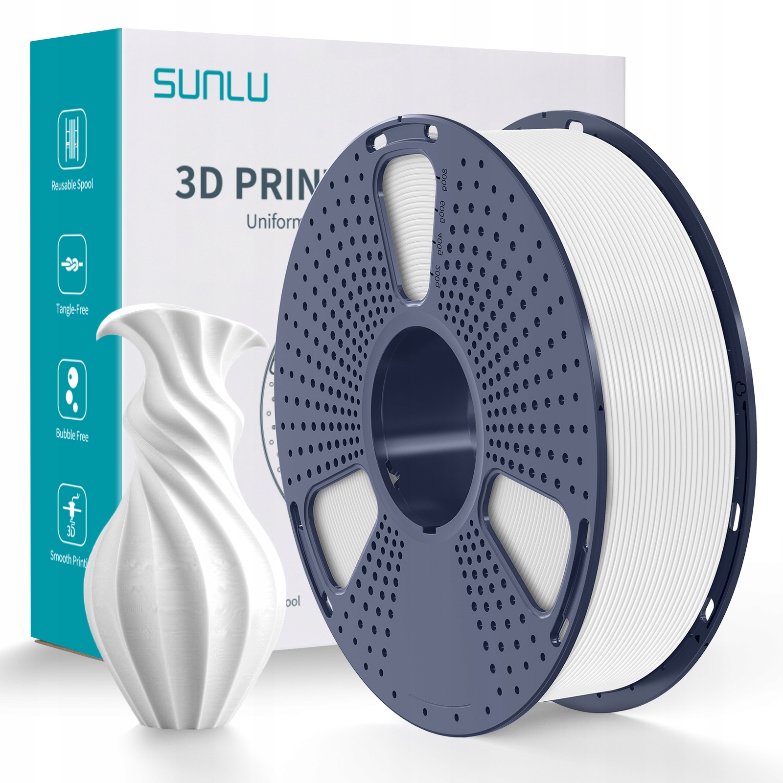 Filament SUNLU PLA Biały (WHITE)