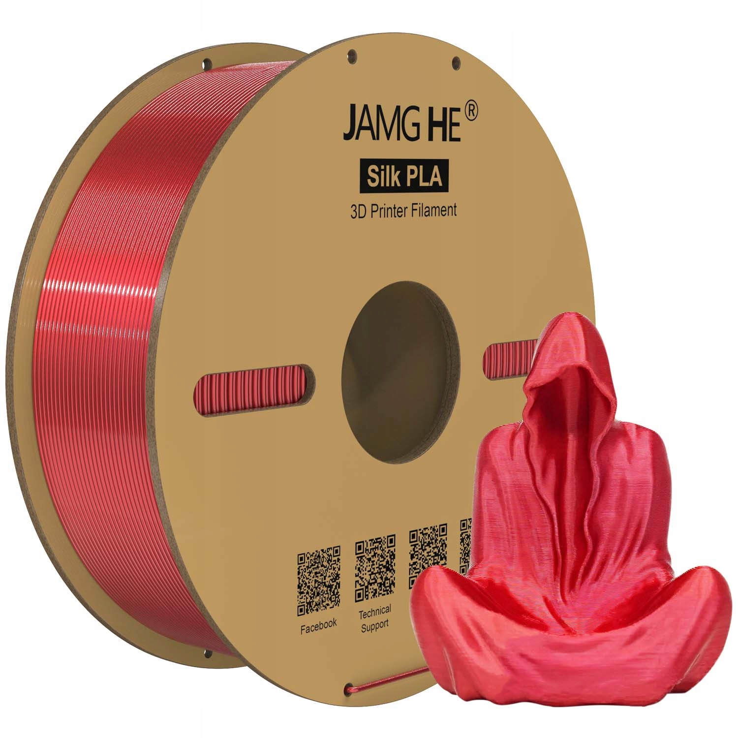 Filament Jamg He PLA Plus Czerwony Jedwabny (RED SILK)