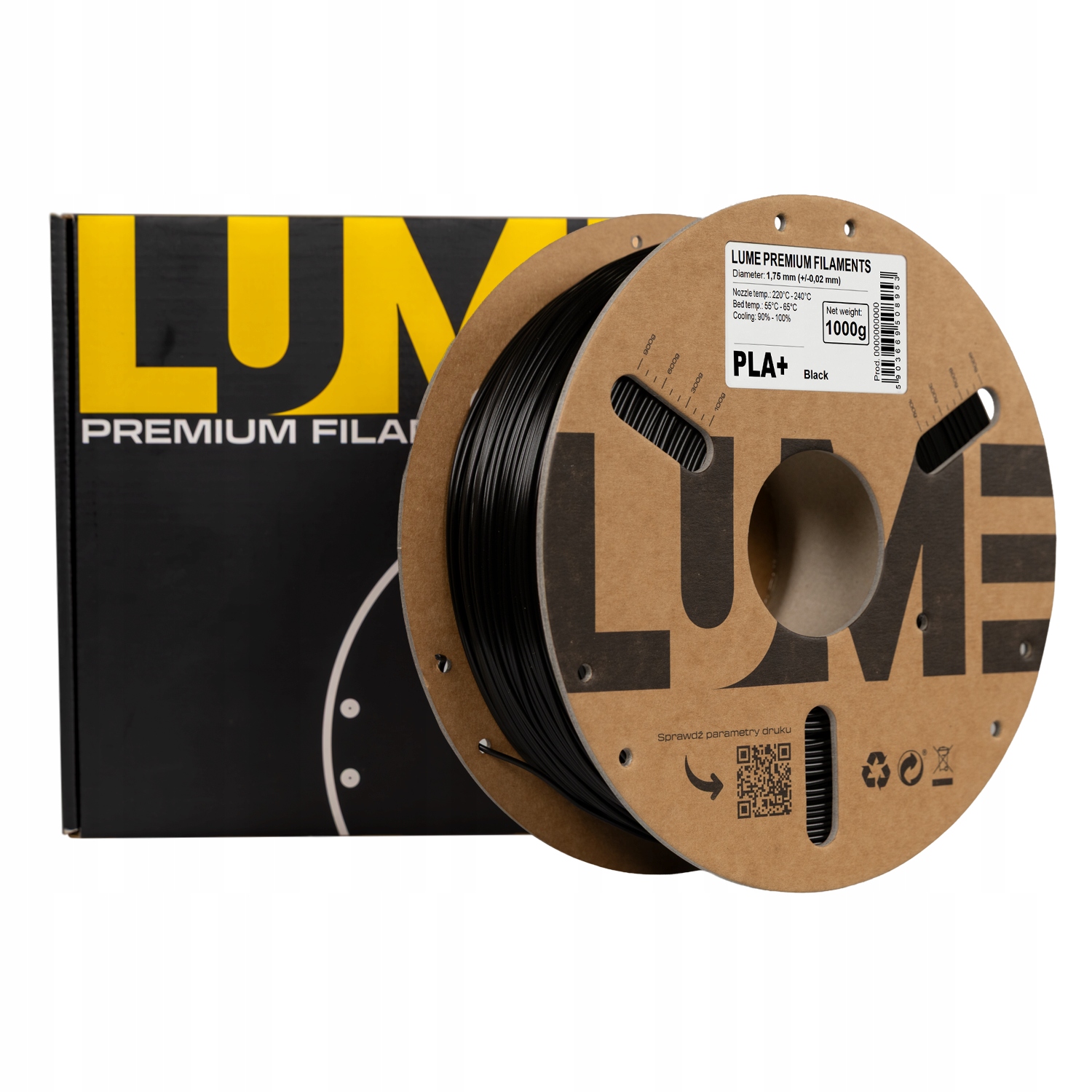 Filament LUME PLA Plus Czarny (BLACK)