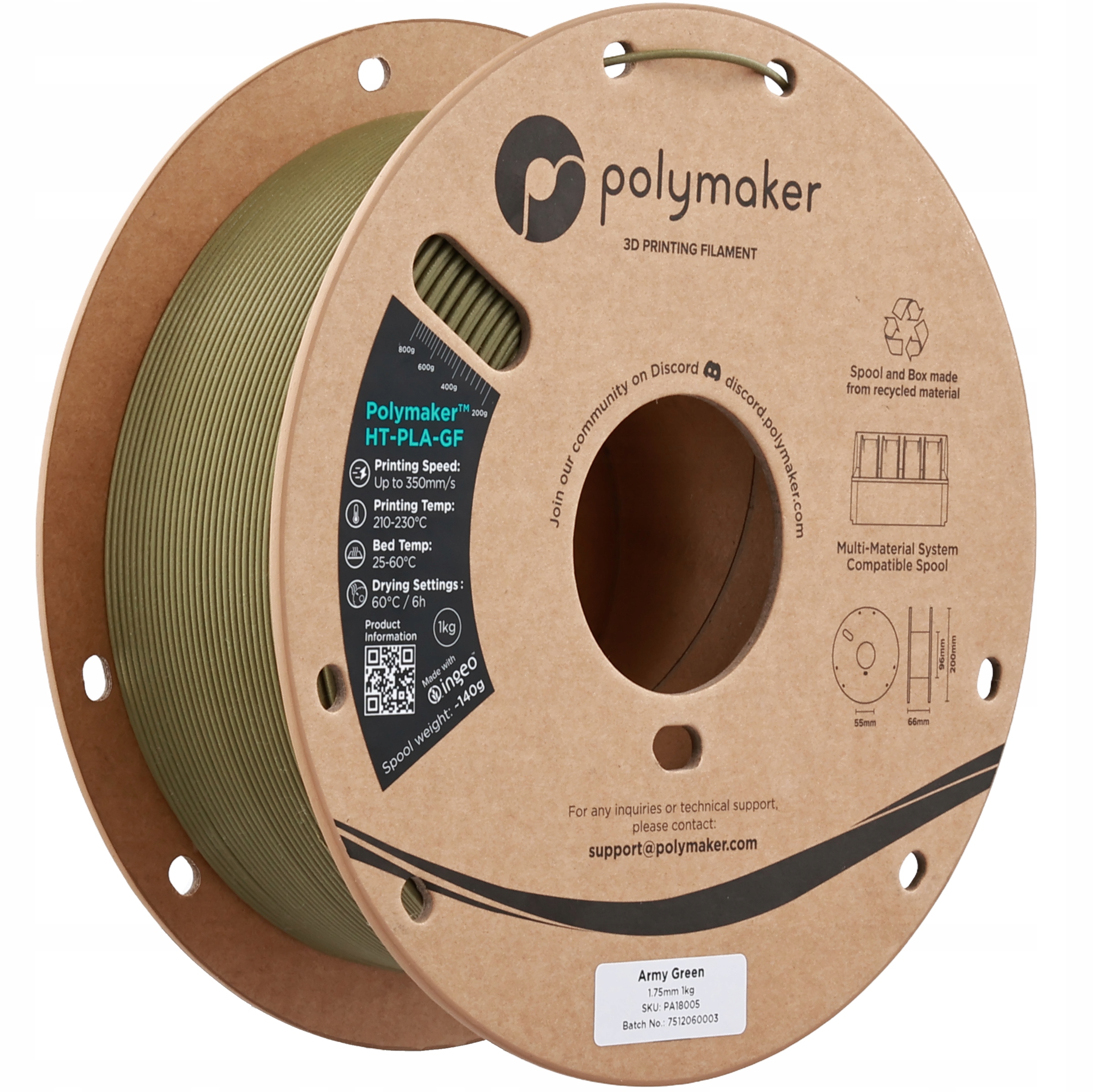 Filament Polymaker PLA Zielony (GREEN)