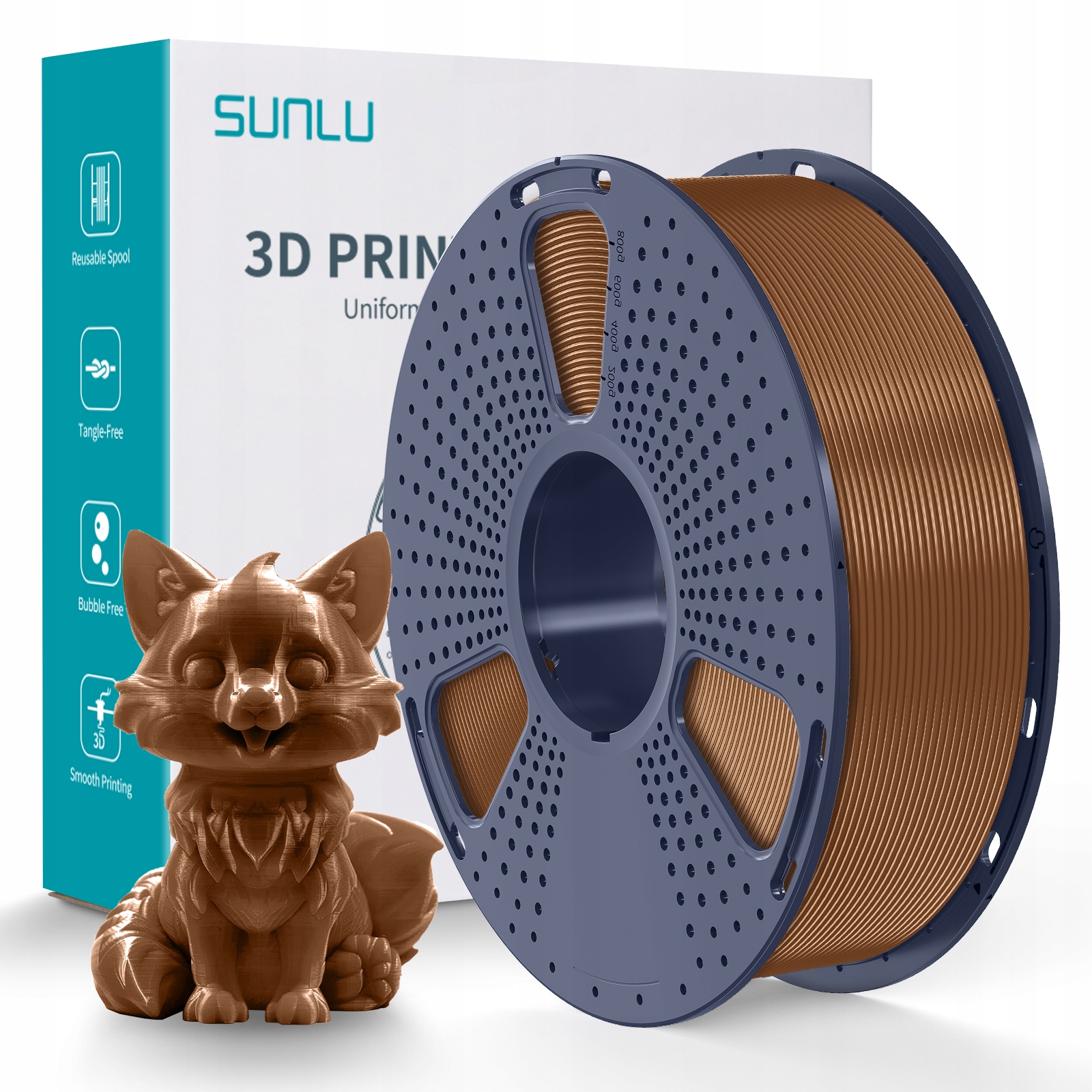 Filament SUNLU PETG Brązowy (BROWN)